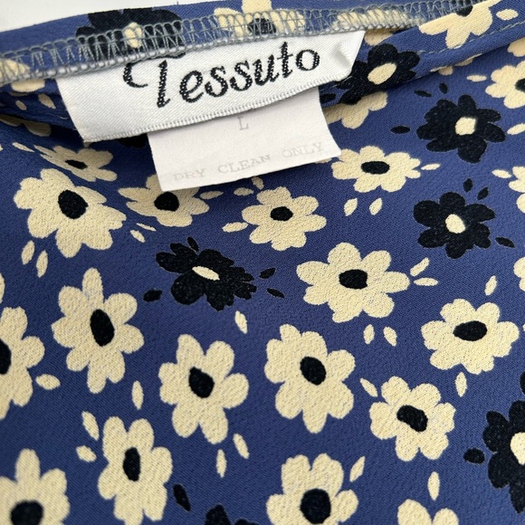 Vtg 90s Tessuto Floral Maxi Skirt in Blue and Cream - Picture 2 of 7